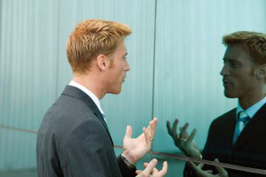 rehearing wedding speech in front of mirror